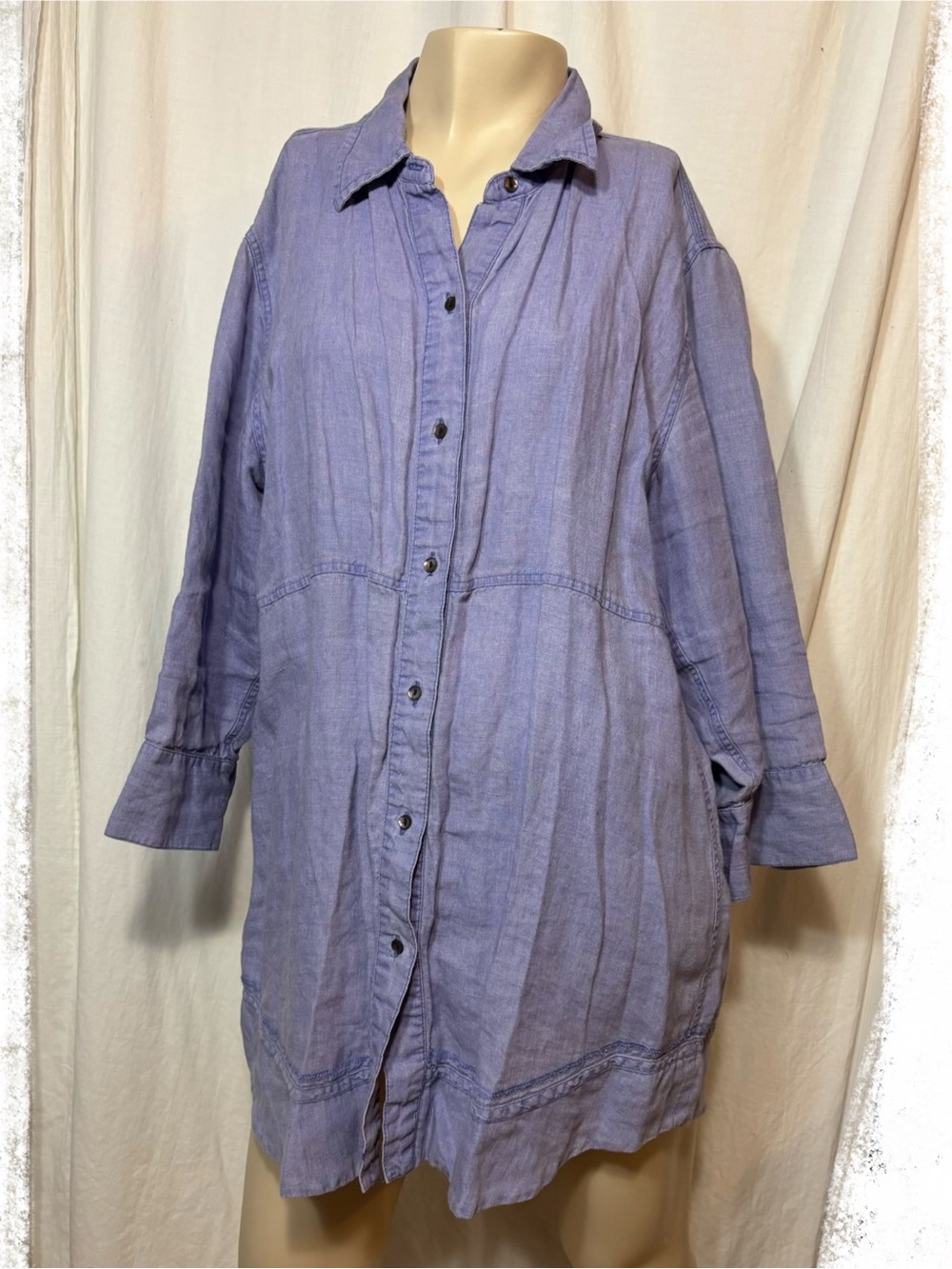 Chico’s purple linen button down jacket vintage medium